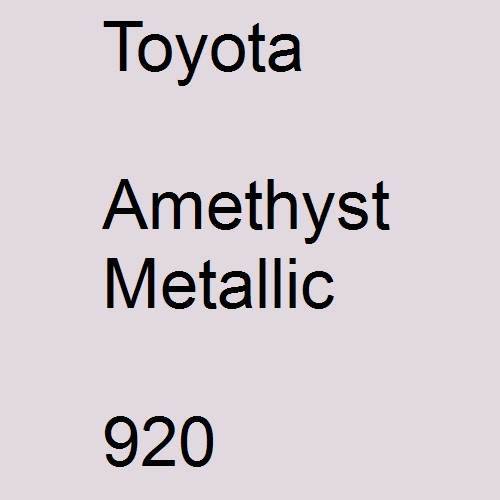 Toyota, Amethyst Metallic, 920.